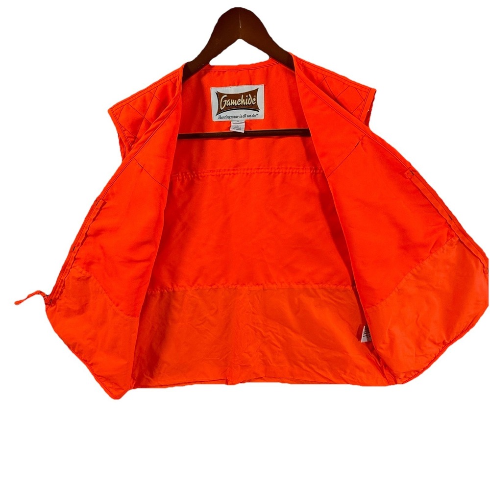 Gamehide Hunting Vest Adult Large Blaze Orange Shell Holder Zip Front Men - Picture 3 of 14